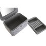 DKD Home Decor Joyero PU con Espejo y Bandeja Satinada Surtido de 2 Unidades