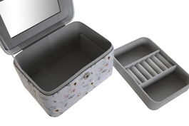 DKD Home Decor Joyero Tradicional Rosa Palo Gris 12 x 10 x 17 cm (2 Unidades)