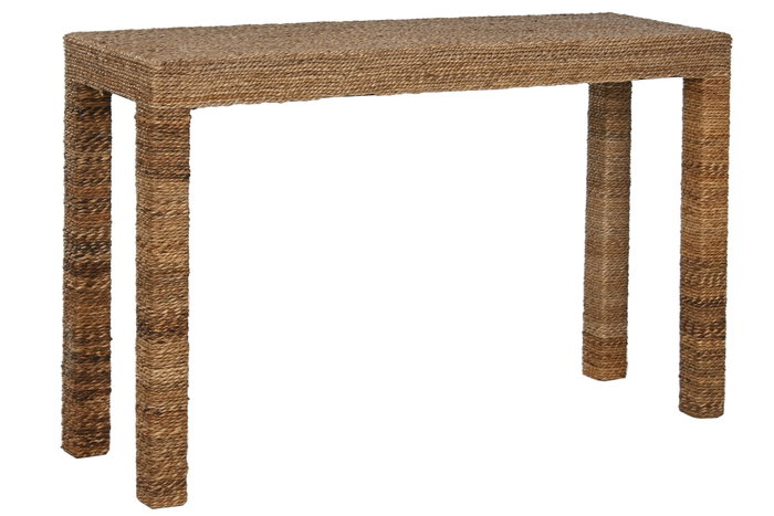 DKD Home Decor Consola de Fibra y Teca Natural
