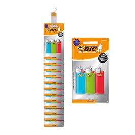 Bic Encendedor Mini J25 Colores Surtidos Blíster 3 uds Tira 12 uds