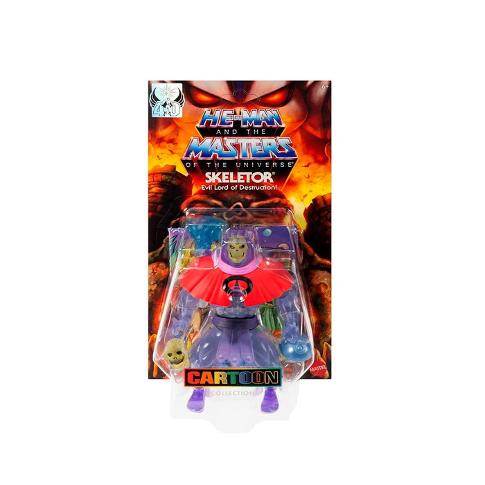 Mattel Masters of the Universe Origins Figura Skeletor Invisible JBM86 - Figura Articulada 14 cm con capa - Idiomas: English, Français, Deutsch, Português, Español