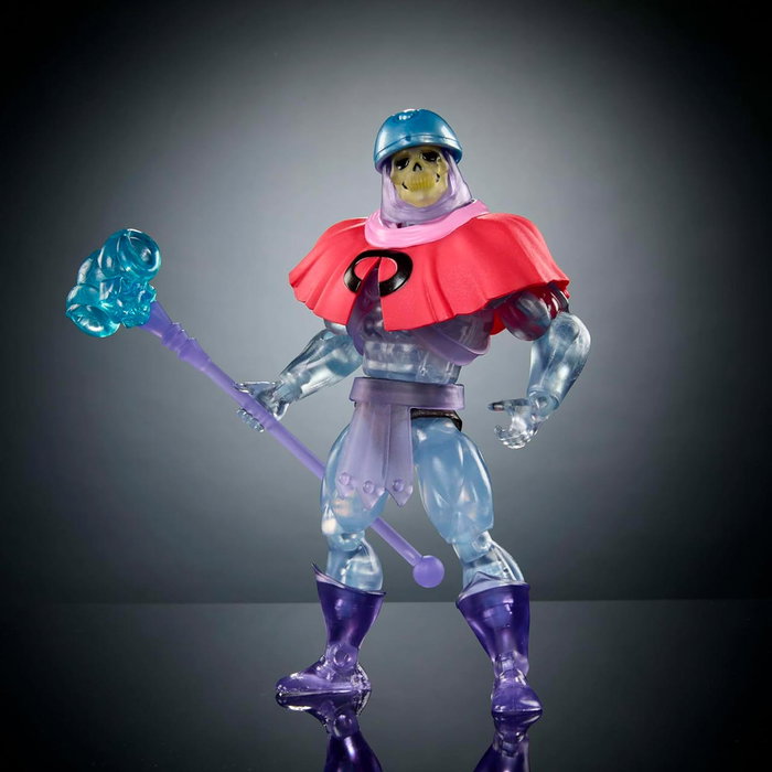 Mattel Masters of the Universe Origins Figura Skeletor Invisible JBM86 - Figura Articulada 14 cm con capa - Idiomas: English, Français, Deutsch, Português, Español