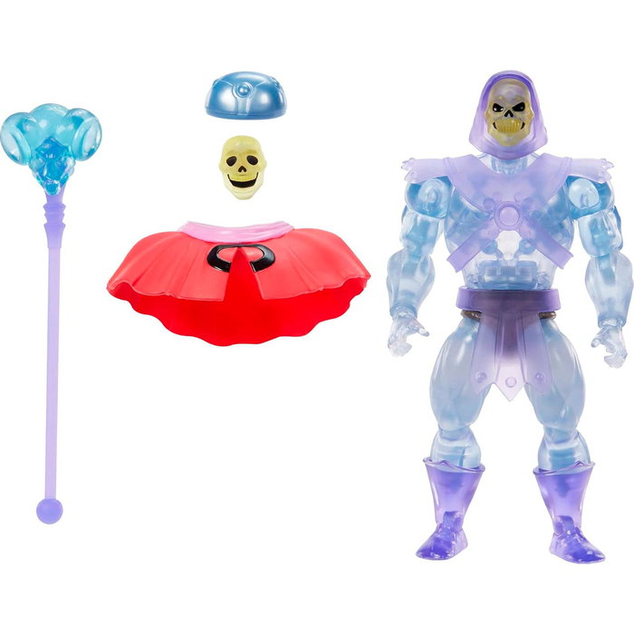 Mattel Masters of the Universe Origins Figura Skeletor Invisible JBM86 - Figura Articulada 14 cm con capa - Idiomas: English, Français, Deutsch, Português, Español