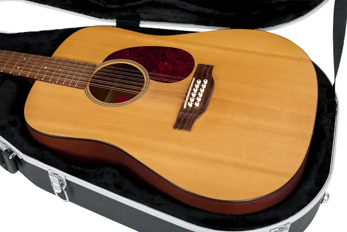 Gator Estuche rígido moldeado para guitarra dreadnought de 12 cuerdas - Negro