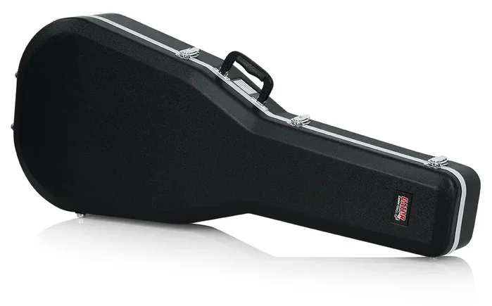 Gator Estuche rígido moldeado para guitarra dreadnought de 12 cuerdas - Negro
