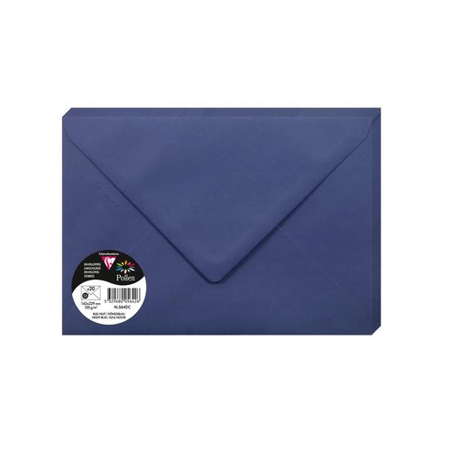 Sobre Clairefontaine Pollen 162X229 120G Azul Noche Paquete De 20 Sobre Clairefontaine Pollen 162X229 120G Azul Noche Paquete De 20