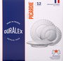Duralex Vajilla Transparente 12 Piezas Cristal Templado Duralex Picardie Ambar, Peso 9.60 kg (2 Unidades)