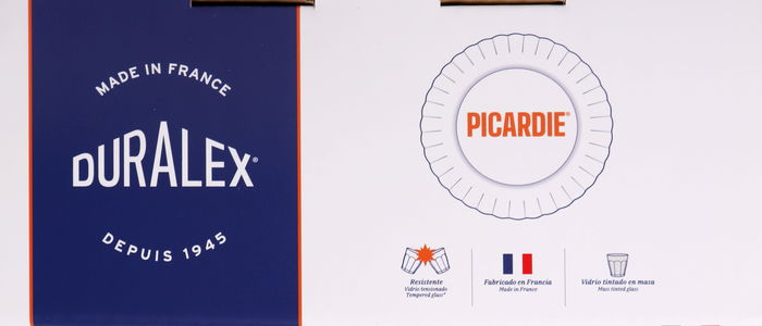 Duralex Vajilla Transparente 12 Piezas Cristal Templado Duralex Picardie Ambar, Peso 9.60 kg (2 Unidades)