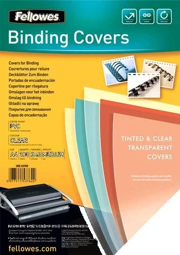 Fellowes Portadas de PVC transparente A4 240 micras Pack de 100 Fellowes Portadas de PVC transparente A4 240 micras Pack de 100