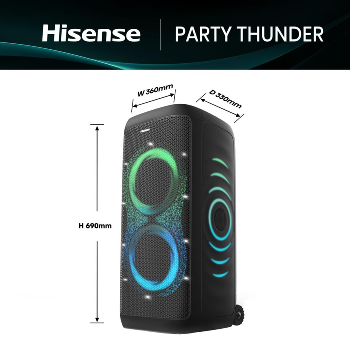 Hisense Party Thunder Altavoz para fiestas Negro 620 W