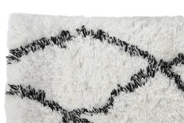 DKD Home Decor Alfombra de Poliéster con Diseño de Rombos Blanco y Negro 120x180x5 cm
