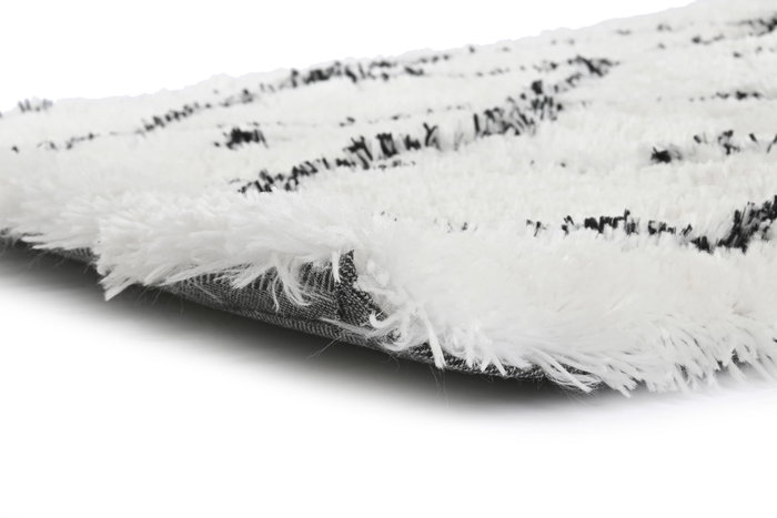 DKD Home Decor Alfombra de Poliéster con Diseño de Rombos Blanco y Negro 120x180x5 cm