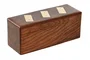 DKD Home Decor Set de Dominó Sheesham y Latón Marrón/Dorado 15x6x6 cm