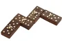 DKD Home Decor Set de Dominó Sheesham y Latón Marrón/Dorado 15x6x6 cm