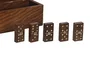 DKD Home Decor Set de Dominó Sheesham y Latón Marrón/Dorado 15x6x6 cm
