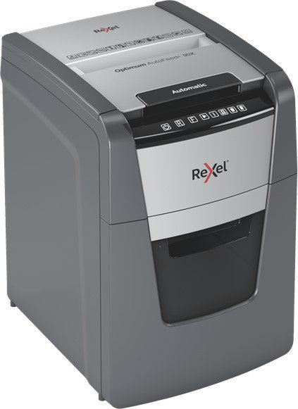 Rexel Optimum AutoFeed+ 90X Destructora de Papel Corte Cruzado Negro y Gris