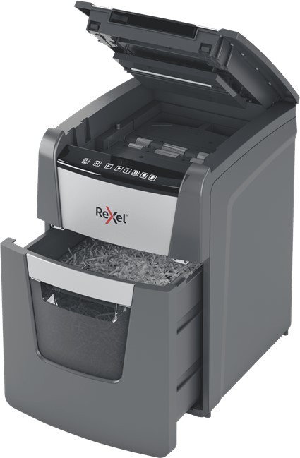 Rexel Optimum AutoFeed+ 90X Destructora de Papel Corte Cruzado Negro y Gris