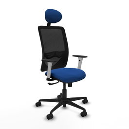 PIQUERAS Y CRESPO Silla de oficina Zulema con mecanismo Sincro, Azul y Negro