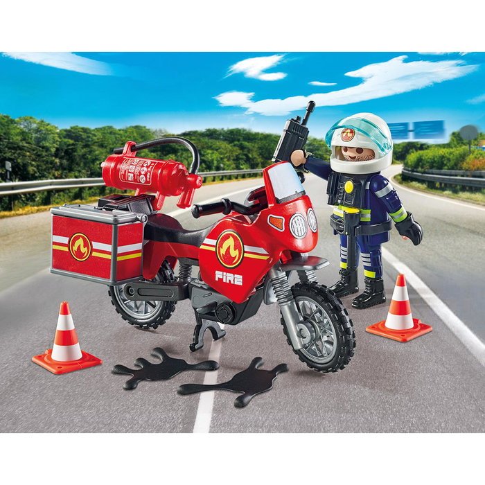 PLAYMOBIL 71466 Moto de Bomberos Action Heroes, Juguete de Figura y Vehículo con Extintor para Niños +4 Años PLAYMOBIL 71466 Moto de Bomberos Action Heroes, Juguete de Figura y Vehículo con Extintor para Niños +4 Años