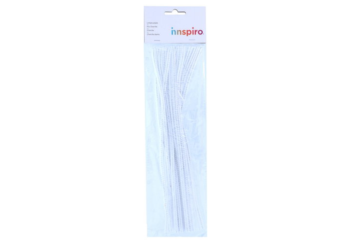 Innspiro Limpiapipas de Chenilla Blanco 6mm x 30cm (25 unidades)
