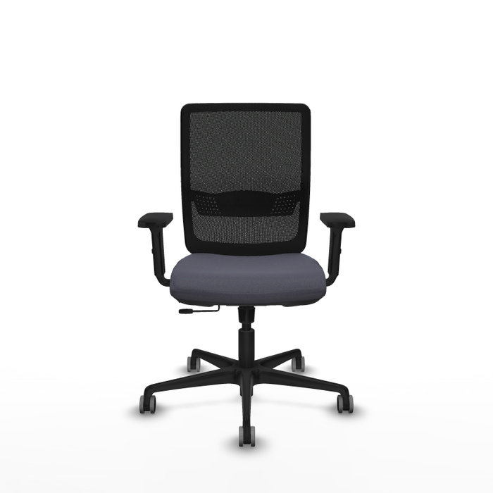 PIQUERAS Y CRESPO Silla de oficina Haches con mecanismo Sincro/Traslack, Gris oscuro/Negro