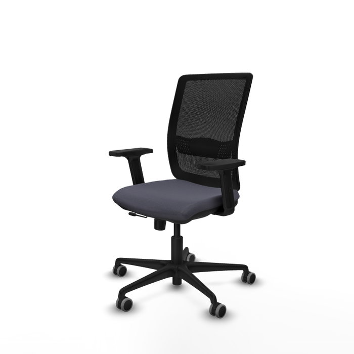 PIQUERAS Y CRESPO Silla de oficina Haches con mecanismo Sincro/Traslack, Gris oscuro/Negro