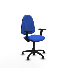 PIQUERAS Y CRESPO Silla de oficina Algarra, Tela Azul, Brazos 2D