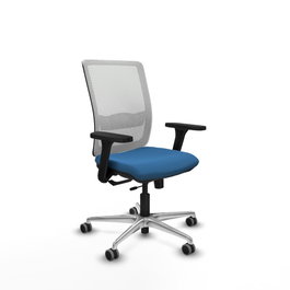 PIQUERAS Y CRESPO Silla de oficina Haches con mecanismo Sincro/Traslack Azul claro y Blanco