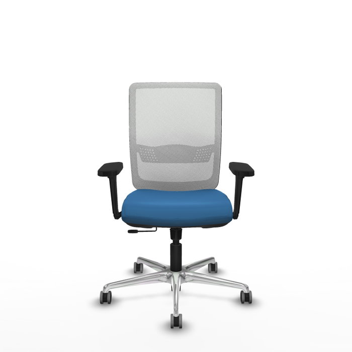 PIQUERAS Y CRESPO Silla de oficina Haches con mecanismo Sincro/Traslack Azul claro y Blanco