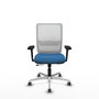 PIQUERAS Y CRESPO Silla de oficina Haches con mecanismo Sincro/Traslack Azul claro y Blanco