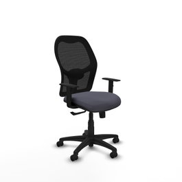 PIQUERAS Y CRESPO Silla de oficina Alocén con mecanismo Sincro, Gris oscuro y Negro