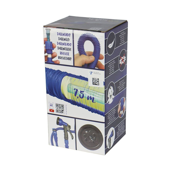 Altadex Manguera Extensible Xpansy Pro con Pistola de Riego y Enlaces Anti-Rotura, Azul, 7.5 m, Ø12 mm, Máx 8 Bar Altadex Manguera Extensible Xpansy Pro con Pistola de Riego y Enlaces Anti-Rotura, Azul, 7.5 m, Ø12 mm, Máx 8 Bar