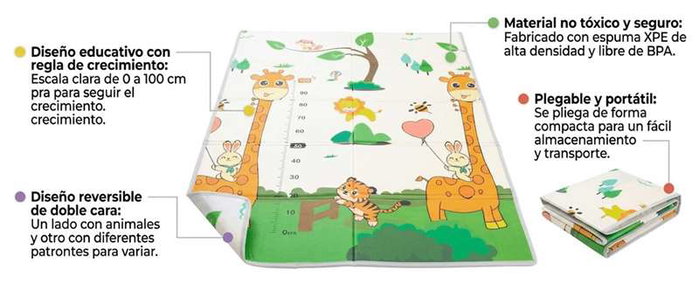 Ociotrends Tapiz Baby Comford Fácil Plegado y Bordes Reforzados 180 cm x 120 cm Ociotrends Tapiz Baby Comford Fácil Plegado y Bordes Reforzados 180 cm x 120 cm