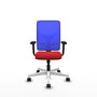 PIQUERAS Y CRESPO Silla de oficina Motilla con mecanismo Sincro, Rojo y Azul