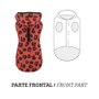 Nayeco Chaqueta Con Capucha Red Leopard Estampado Animal Print Borreguito Interior Repelente Agua Ojal Correa 50 cm