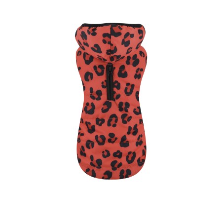 Nayeco Chaqueta Con Capucha Red Leopard Estampado Animal Print Borreguito Interior Repelente Agua Ojal Correa 50 cm