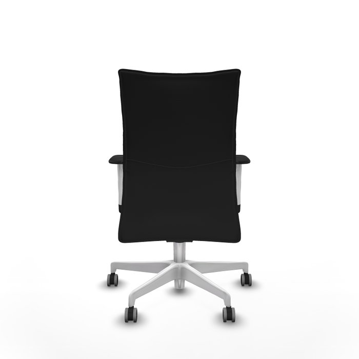 PIQUERAS Y CRESPO Silla Albacete confidente con mecanismo Sincro, negro y base blanca PIQUERAS Y CRESPO Silla Albacete confidente con mecanismo Sincro, negro y base blanca