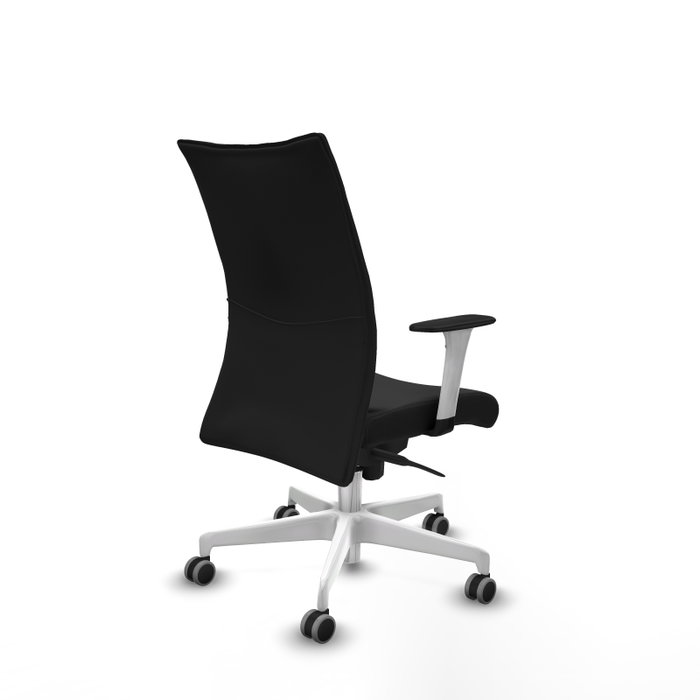 PIQUERAS Y CRESPO Silla Albacete confidente con mecanismo Sincro, negro y base blanca PIQUERAS Y CRESPO Silla Albacete confidente con mecanismo Sincro, negro y base blanca