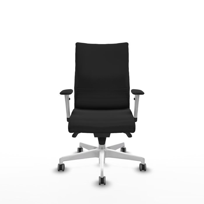 PIQUERAS Y CRESPO Silla Albacete confidente con mecanismo Sincro, negro y base blanca PIQUERAS Y CRESPO Silla Albacete confidente con mecanismo Sincro, negro y base blanca