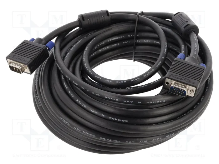 DeLOCK Cable VGA de 20 m, conectores macho D-Sub, negro