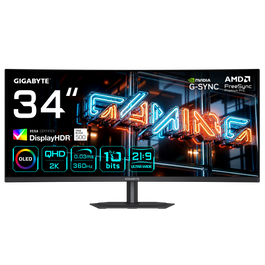 Gigabyte MO34WQC36 Monitor Gaming Curvo 34” WQHD QD-OLED 360Hz
