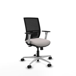 PIQUERAS Y CRESPO Silla de oficina Yunquera con mecanismo Sincro/Traslack Blanco y Negro