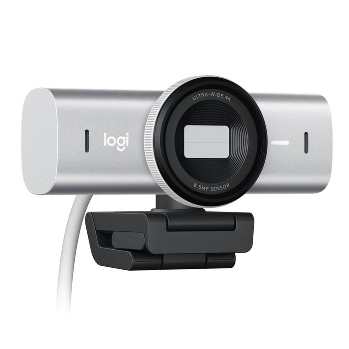Logitech MX Brio Cámara Web 4K UHD USB-C con Micrófono con Cancelación de Ruido, Campo de Visión de 90°, Tapa de Privacidad, Gris