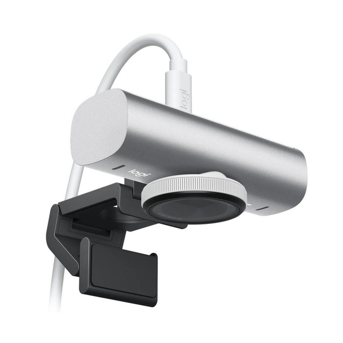 Logitech MX Brio Cámara Web 4K UHD USB-C con Micrófono con Cancelación de Ruido, Campo de Visión de 90°, Tapa de Privacidad, Gris