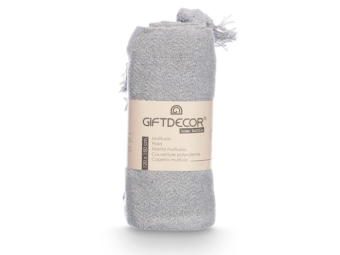 Giftdecor Multiusos Pompon Gris 120 x 150 cm (Set de 12)