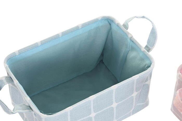 DKD Home Decor Cesta Basicos Gris Beige 25 x 18 x 35 cm (4 Unidades)