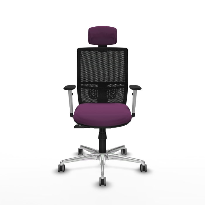 PIQUERAS Y CRESPO Silla de oficina Yunquera con mecanismo Sincro, Morado y Negro