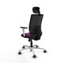 PIQUERAS Y CRESPO Silla de oficina Yunquera con mecanismo Sincro, Morado y Negro