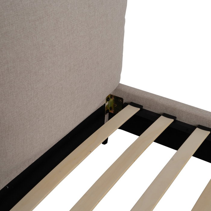 Cama Beige Tejido Dormitorio 163 X 215 X 93 cm