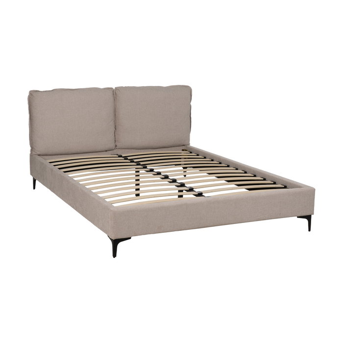 Cama Beige Tejido Dormitorio 163 X 215 X 93 cm